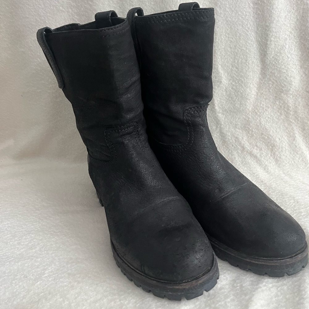 Prada Textured Black Ankle Booties